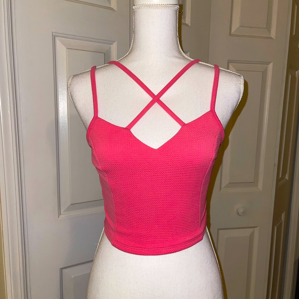 Pink Strapped Crop Top